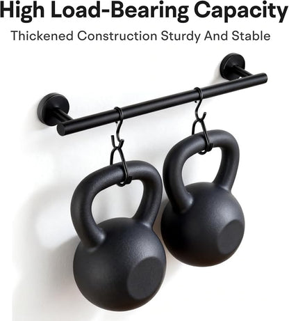 16 Inch Matte Black Bathroom Towel Bar, 2 Pieces Towel Racks for Bathroom SUS304 Thicken Stainless Steel Towel Holder