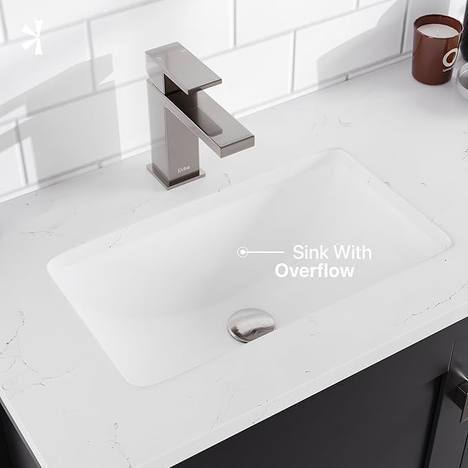 Eviva London 54 in. Espresso Double Sink Bath Vanity with Carrara Quartz Top and Undermount Porcelain Sinks