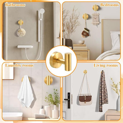 Gold 8-Piece Bathroom Hardware Set Stainless Steel, 24in and 16in Towel Bars Set Wall Mounted Bathroom Accessories