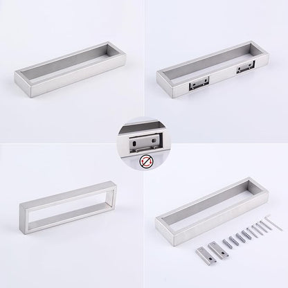 GERZWY Bath Towel Holder SUS304 Stainless Steel Towel Hanger Towel Ring for Bathroom Lavatory Wall Mount Contemporary Style, Brushed Finish HG1706-LS