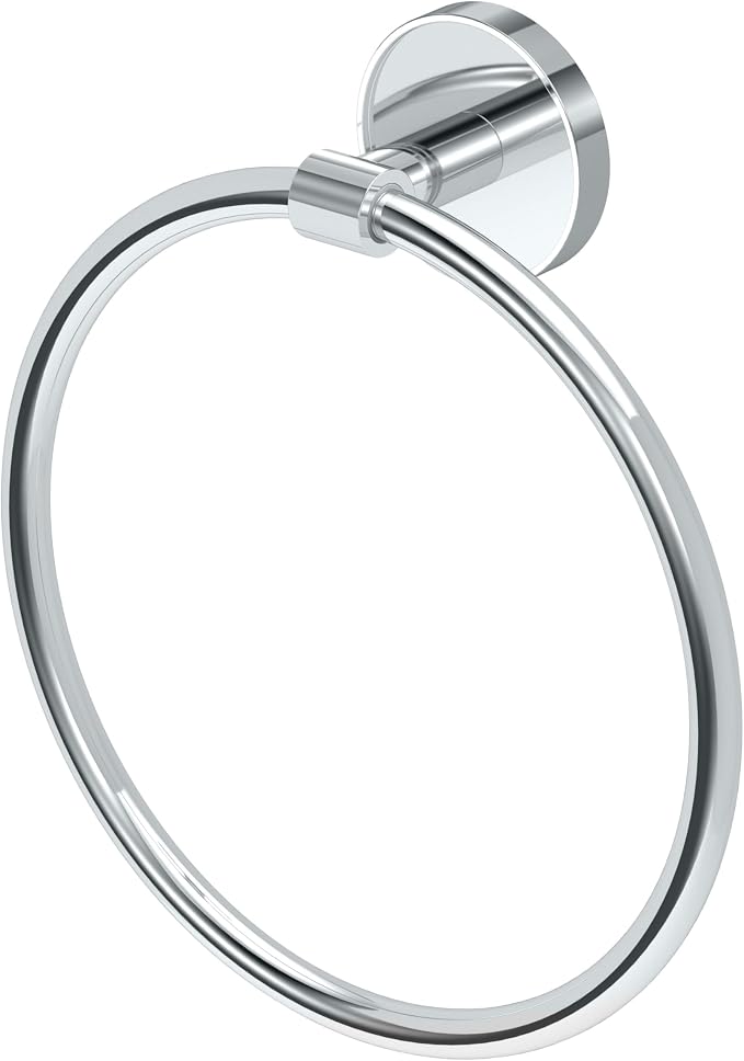 Gatco 5552 Sky Towel Ring | Modern Hand Towel Holder for Bathroom | Stylish Decorative Hardware, Heavy Duty Metal, EZ Ancor Mounting | Chrome
