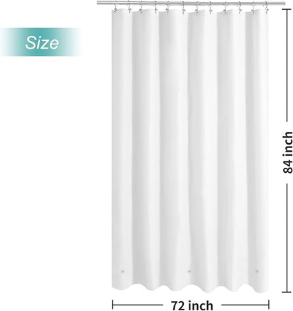 Mrs Awesome Extra Long White Shower Curtain Liner with 3 Magnets, 72x84 | 12 Rustproof Grommets,Long PEVA Plastic Shower Curtain for Bathroom Waterproof, 72 x 84 Inches