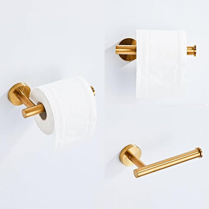 Brushed Gold Bathroom Hardware Set 5 Piece with Towel Racks for Bathroom, SUS304 Stainless Steel Bath Towel Bar Set, 24 Inch Wall Mounted Accessories Kit…