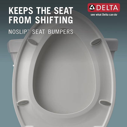 Delta Faucet Morgan Round Front Slow-Close White Toilet Seat with Non-Slip Seat Bumpers, White 801903-WH