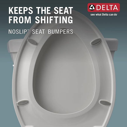 Delta Faucet 810903-WH Morgan Elongated Standard Close Toilet Seat with Non-slip Seat Bumpers, White