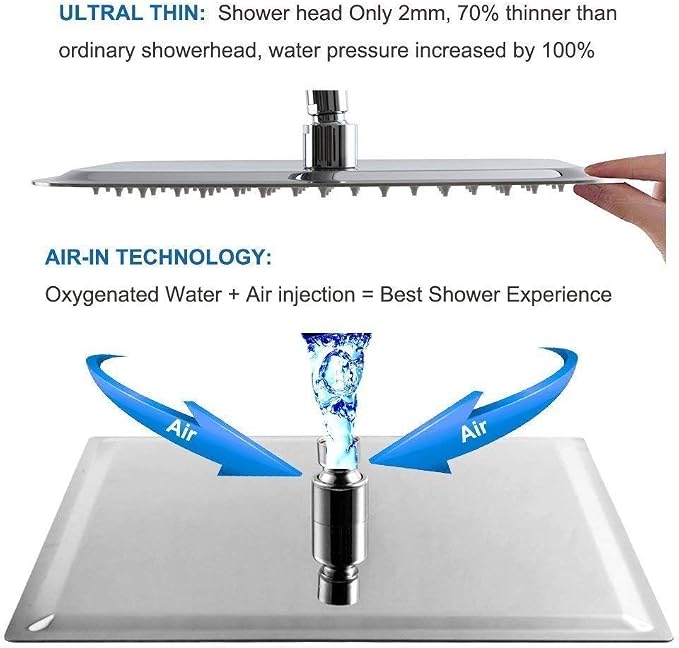 Shower Faucet Set Polished Chrome Rainfall 8 Inch Shower Head and Handle Set Bathroom Rain Shower System Wall Mounted Shower Fixture Include Shower Valve and Trim Kit