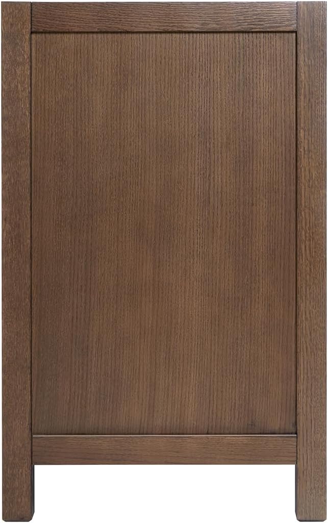 ARIEL Cambridge 72-inch Bathroom Vanity Base Cabinet,Solid Wood, 4 Soft Closing Doors, 6 Dovetail Drawers, Brown Oak