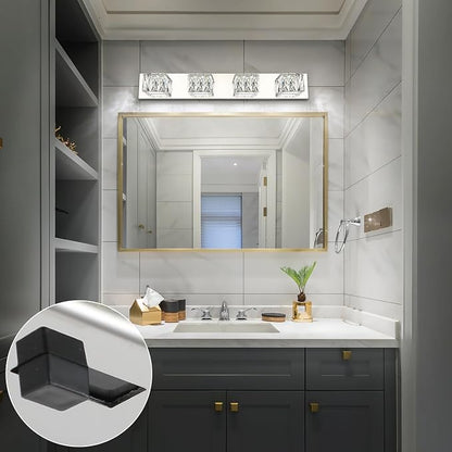 Modern Bathroom Light Fixtures - Crystal 4 Light Bathroom Vanity Light 5CCT Dimmable - LED Chrome Vanity Lighting Fixture