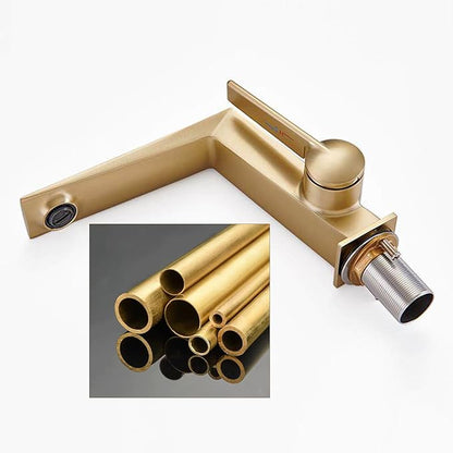 BiaoTeng One Hole Bathroom Faucet White Hot and Cold Brass Single Hole Bathroom Sink Faucets