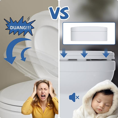 Hibbent 4 pieces Toilet Seat Bumpers for Bidet, Strong Adhesive Toilet Seat Bumpers for Use with Bidet Attachment, Universal Buffer Toilet Lid Bumpers, White