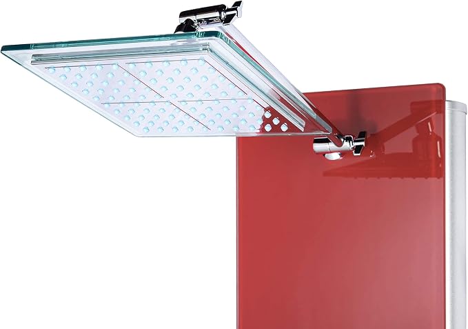 Blue Ocean 52" Aluminum SPA392R Shower Panel Tower System with Rainfall Shower Head and 8 Adjustable Massage Jets (Ruby Red)