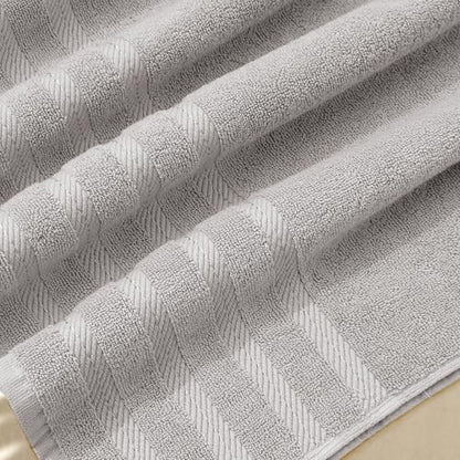 Hearth & Harbor Bath Towels for Bathroom - 100% Ring Spun Cotton Luxury Bathroom Towels - Soft & Highly Absorbent Bath Towels Set, 6 Piece Set, Light Gray