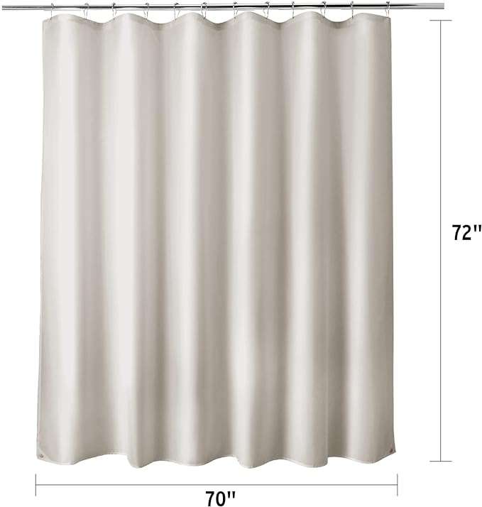 Titanker Fabric Shower Curtain Liner Washable, 70 x 72 Inches, Khaki Shower Liner Fabric with 2 Magnets, Waterproof Bathroom Shower Liner Soft Lightweight Polyester, Khaki