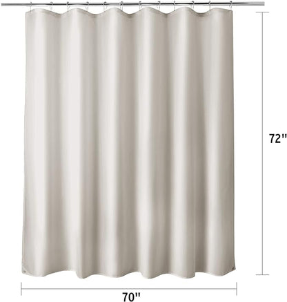 Titanker Fabric Shower Curtain Liner Washable, 70 x 72 Inches, Khaki Shower Liner Fabric with 2 Magnets, Waterproof Bathroom Shower Liner Soft Lightweight Polyester, Khaki