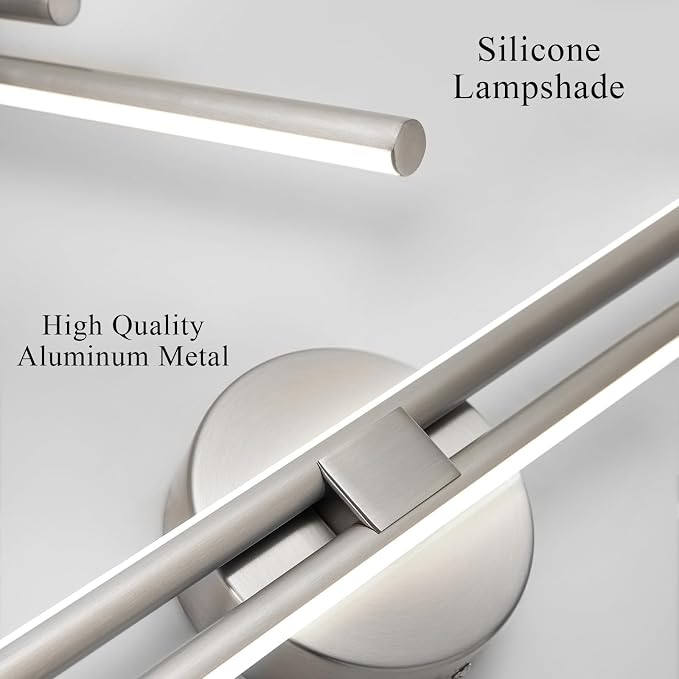EDISLIVE Dimmable Modern LED Vanity Light Fixtures Bathroom Vanity Wall Lighting, 31.5 in Mirror Vanity Lighting Fixtures for Bathroom Bedroom Makeup Living Room,Nickel