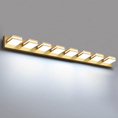 IZORRO LED Modern Bathroom Lights Fixtures(8-Light,Dimmable),Gold Acrylic Wall Lighting,Vanity Lights for Bathroom Over Mirror - 6000k 46In （No Assembly Required）
