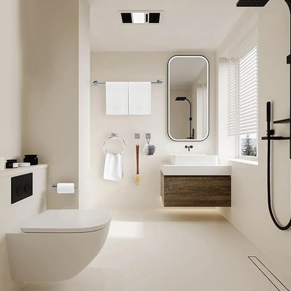5 Piece Bathroom Hardware Accessories Set Polished Chrome,24 Inch Towel Bar Set,Towel Rack Set,Bathroom Towel Holder Set
