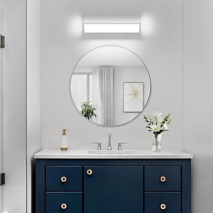 16-Inch LED Modern Bathroom Vanity Light Fixtures, Chrome Modern Acrylic Bathroom Wall Lighting Fixtures Over Mirror (Cool White 6000K)