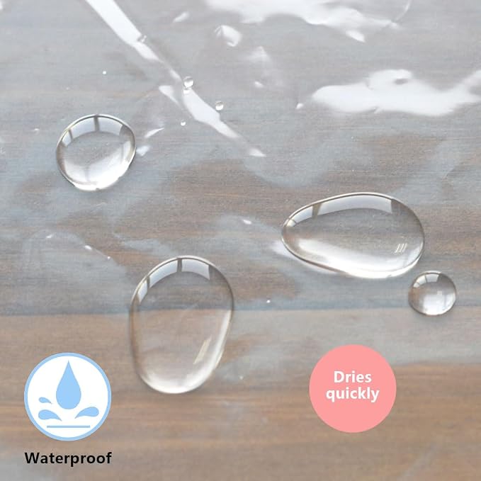 Clear Stall and Long Shower Liner 54x76 for Single Showering Room | Transparent Small RV Half Size Peva Plastic Waterproof Shower Curtain Sets for Tiny Walkin Tub