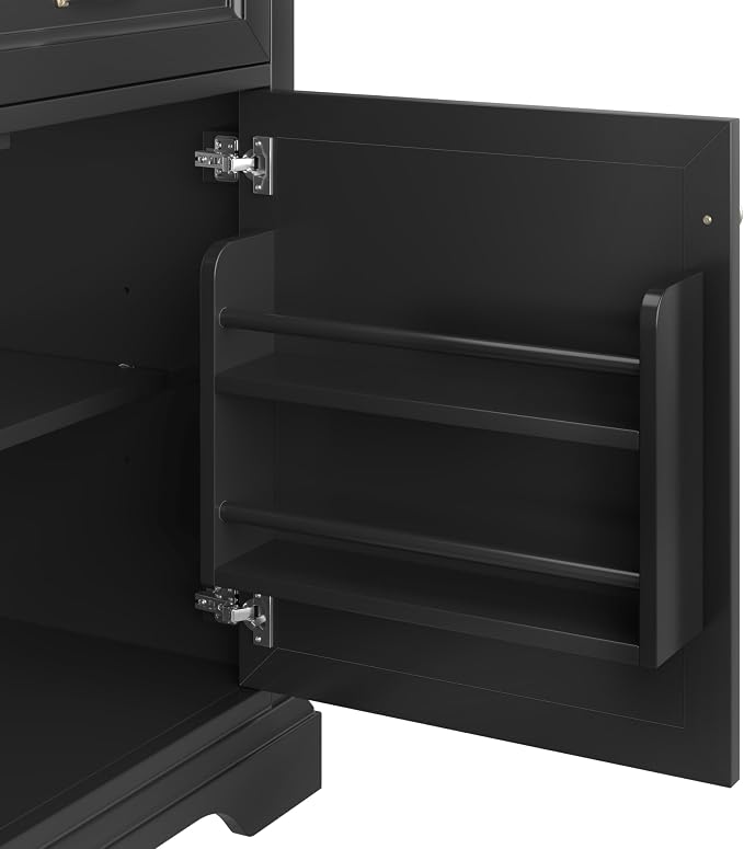 36" Bathroom Vanity with Ceramic Sink,Freestanding Storage Cabinet w/Soft-Close Door and 2 Tip-Out & 2 Drawers,Undermount Single Basin Bath Vanity Set w/Adjustable Shelf,Black