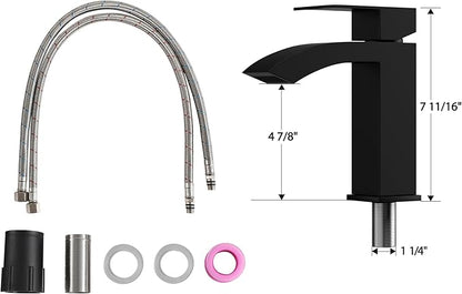 Bathroom Vessel Sink 19" x 15" Rectangle With Black Faucet And Black Drain Combo Bowl Sink Bathroom Countertop Rectangular White Farmhouse Lavatory Vanity Sink Basin
