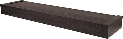 HIGH & MIGHTY 515609 Modern 24" Floating Shelf Holds up to 20lbs, Easy Tool-Free Dry Wall Installation, Flat, Retail Packaging, Espresso