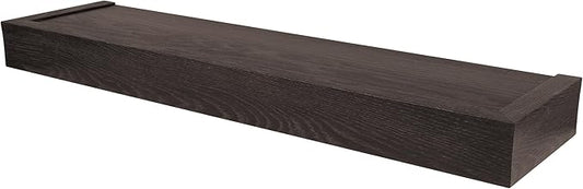 HIGH & MIGHTY 515609 Modern 24" Floating Shelf Holds up to 20lbs, Easy Tool-Free Dry Wall Installation, Flat, Retail Packaging, Espresso