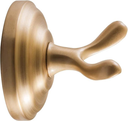 SENTO ROBIKI Gold Bathroom Accessories Set, Bath Hardware, Includes Robe Hook, Toilet Paper Holder, Towel Ring, 18” & 24” Towel Bar, Duty Metal Bath Hardware Set Wall Mounted (5-Piece, Satin Brass)