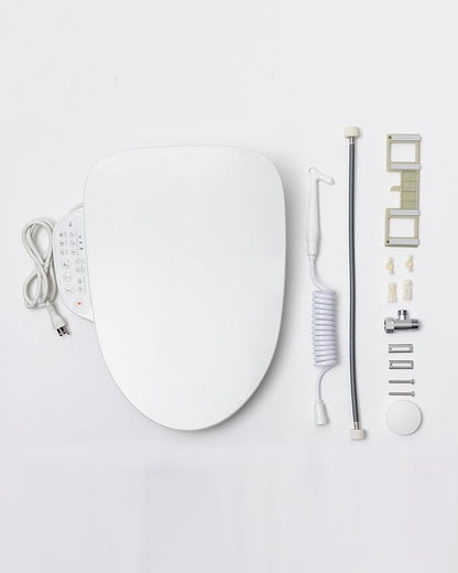 DC01 Pro iCleaningo Electric Bidet Toilet Seat, Auto Open Seat & Lid, 360° Handheld Spray,Warm Water Wash, Fast Dry Air Dryer, Heated Seat, Remote & Side Control, Night Light, Elongated