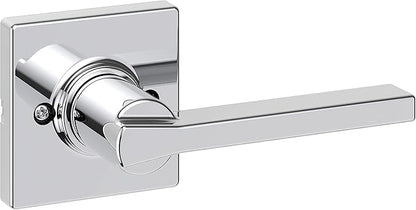 Kwikset Casey Interior Passage Door Handle, Lever for Closet and Hallway Doors, Reversible Non-Locking Handle Lever, Polished Chrome (Pack of 10)