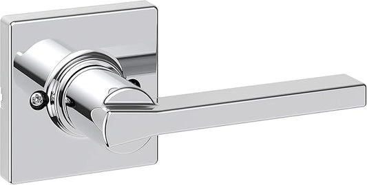 Kwikset Casey Interior Passage Door Handle, Lever for Closet and Hallway Doors, Reversible Non-Locking Handle Lever, Polished Chrome (Pack of 10)