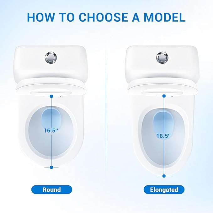 KHE Elongated Toilet Seat 18.5 Inch, Soft Close Toilet Seat with No-Touch Handle, Quick Release for Easy Cleaning, Non-Slip Bumpers, Durable PP, White