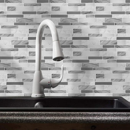 STICKGOO Thicker Design Peel and Stick Tile Backsplash, 12”×12”Stick on Backsplash for Kitchen, Self Adhesive Tile Stickers for Kitchen Backsplash and Bathroom(10 Sheets, Gray)