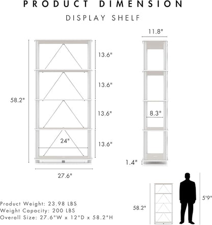 Homes: Inside + Out Apexa Modern 5-Tier Wide Shelving Units, Collectibles Display Shelves, Easy Assembly Standing Shelf, Home Storage Organizer for Living Room, Bedroom, Office, Taupe Grey
