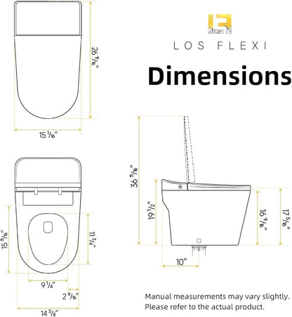 Non Electric One Piece Toilet, 10" Rough in, 1000g Map & 1.0 GPF, 17.3" ADA & Elongated Tankless Toilet for Bathroom, Powerful Air Pressure Assisted Flush System, Foot Kick Flush Included