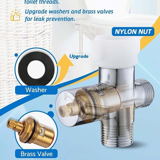 JNGOODS Handheld Bidet Sprayer for Toilet, Adjustable Pressure, Stainless Steel Brushed Nickel, Baby Cloth Diaper Wash - Easy to Install.