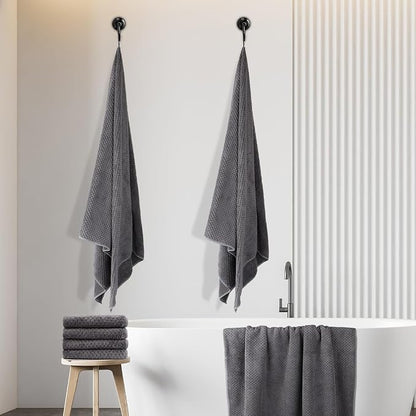HOMEXCEL 8PK Bath Towel Set, Soft Absorbent, 2 Bath, 2 Hand, 4 Wash, Grey | Light Weight, Quick Drying Towel Set for Bathroom, Gym, Hotel, SPA, Sport, Yoga, Fitness