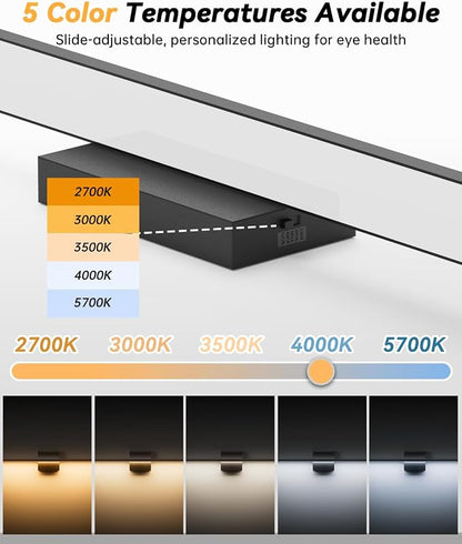 Modern LED Bathroom Vanity Light,40inch (39.76'') 36W 3300 Lumen Dimmable Powder Room Light Fixtures Over Mirror,5CCT Vanity Lights for Bathroom, ETL Certified,Slim Rectangular Bar