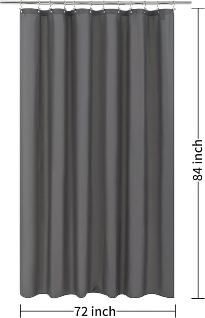 ALYVIA SPRING Extra Long Fabric Shower Curtain or Liner Dark Gray, 72x84 | 3 Magnets, Soft Cloth & Hotel Quality, Machine Washable, Light-Weight, Extra Long Size