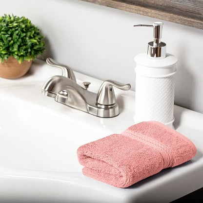 Superior Egyptian Cotton Plush & Absorbent, Face Towel Set of 6, Tea Rose | Quick Dry, Soft Luxury Towel Set, Bath Essentials for Bathroom, Guest Bath, Spa, 2 Piece Face, Madeline Towels