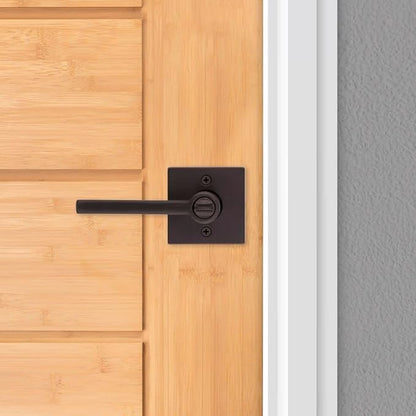 Kwikset Halifax Entry Door Handle with Lock and Key, Secure Keyed Reversible Lever Exterior, For Front Entrance and Bedrooms, Venetian Bronze, Pick Resistant Smartkey Rekey Security and Microban