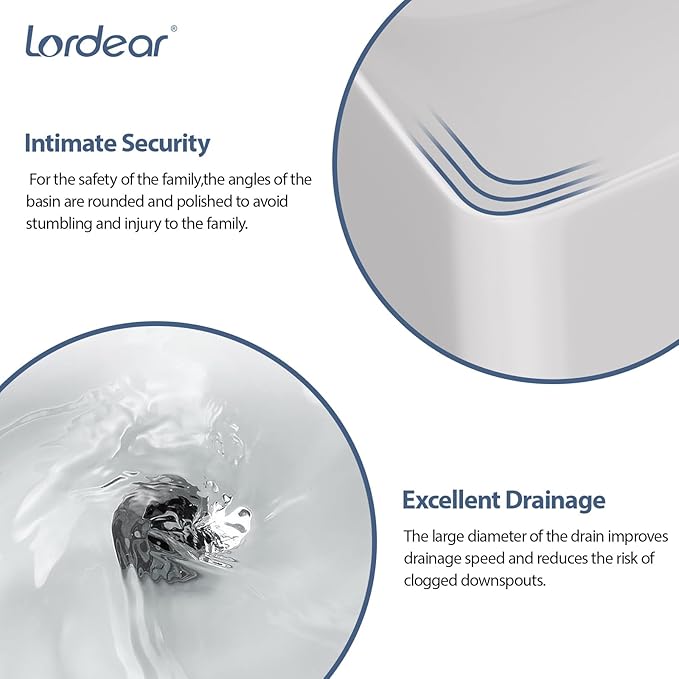 Lordear 14.5x10 Inch Small Wall Mounted Vessel Sink Floating Corner Bathroom Sink Wall hung Pure Glossy White Ceramic Wash Basin Sink 14.5x10x4.2 Inch for Tiny Room
