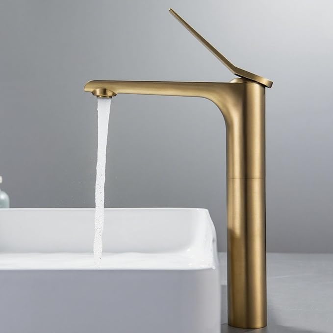 Bathroom Water Faucet Single Hole Faucet for Bathroom Sink Single Handle Hot and Cold Brushed Gold