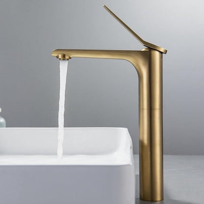 Bathroom Water Faucet Single Hole Faucet for Bathroom Sink Single Handle Hot and Cold Brushed Gold