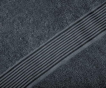 Belizzi Home Ultra Soft 3 Pack Cotton Towel Set, Contains a Bath Towel 28x55 inch, a Hand Towel 16x24 inch & a Wash Coth 12x12 inch, Ideal Everyday use, Compact & Lightweight - Charcoal Grey