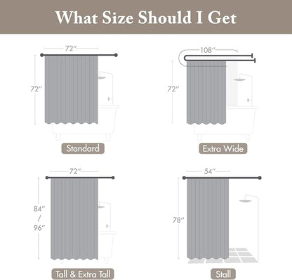 Madison Park Bathroom Shower Curtain 72 x 84 Extra Long, Faux Silk, Natural | Modern Classic, Light Sheen, Pieced, Striped, Microfiber, Machine Washable, OEKO-TEX Certified, Amherst