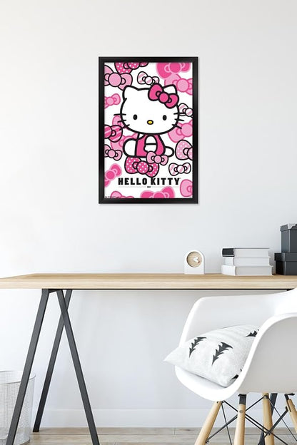 Trends International Hello Kitty - Bows Wall Poster, 14.725" x 22.375", Black Framed Version