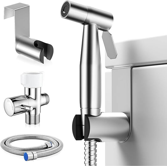 Handheld Bidet Sprayer for Toilet, Jet Sprayer for Toilet Muslim Shower, Adjustable Cloth Diaper Sprayer Bidets Attachment for Toilet, Toilet Bidet Sprayer with Bidet Hose for Feminine Wash