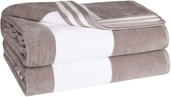 Superior Oversized Beach Towel, Light Grey (Set of 2)