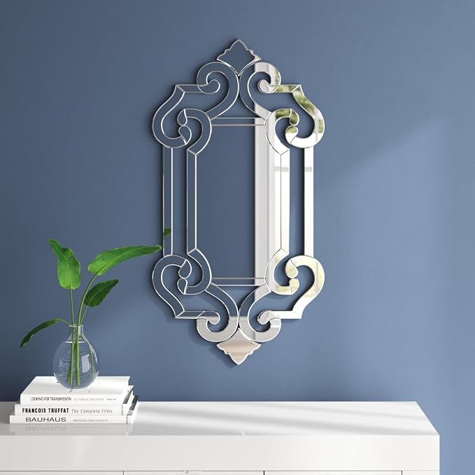 Small Clarice Rectangular Venetian Wall Hanging Mirror, 41 x 22 Inch
